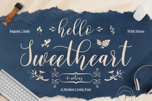 Hello Sweetheart: An Elegant Script Font for Editorial Design